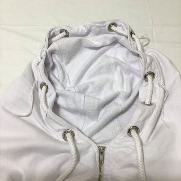 Lauren Moshi White Hooded Sweatshirt Size XSmall - Picture 10 of 12